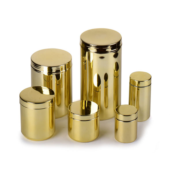 Golden HDPE Plastic Jar