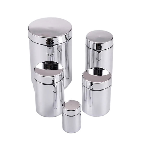 Silver Chromed HDPE Plastic Jar