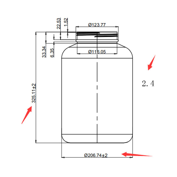 Big Gallon HDPE Protein Powder Container Size