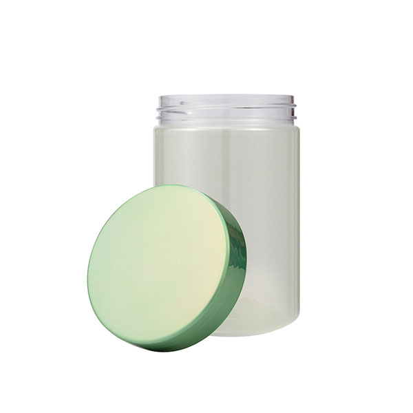 Tarro iridiscente de plástico PET verde